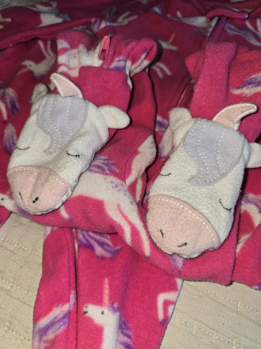 Carter's Hot Pink Unicorn Fleece Footed Pajama × 2. Gymboree Puppy Love Tee.